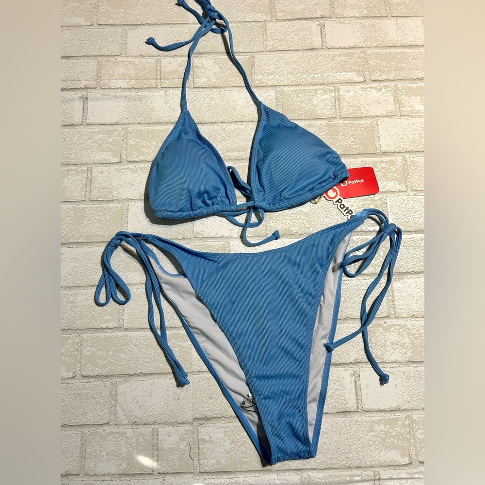 PatPat Blue Bikini Set Pool Beach Vacation Size XL